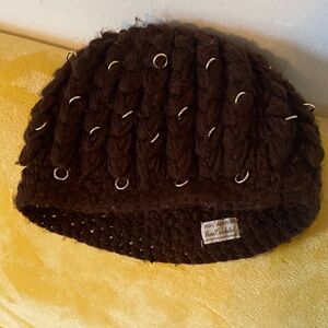 Hand-Crocheted Brown  Beanie